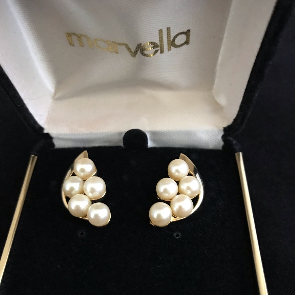Vintage Marvella Faux Pearl Earrings